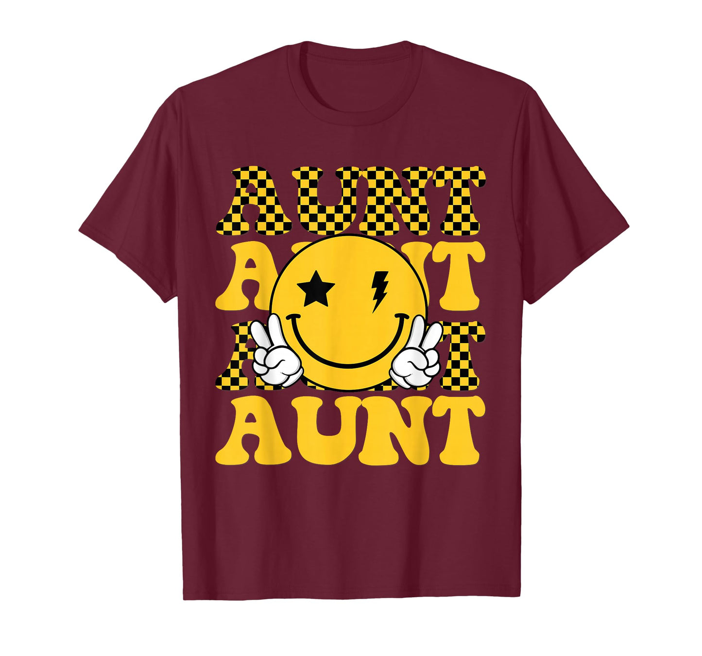 Aunt One Happy Dude 1st Smile Face Birthday Family Matching T-Shirt