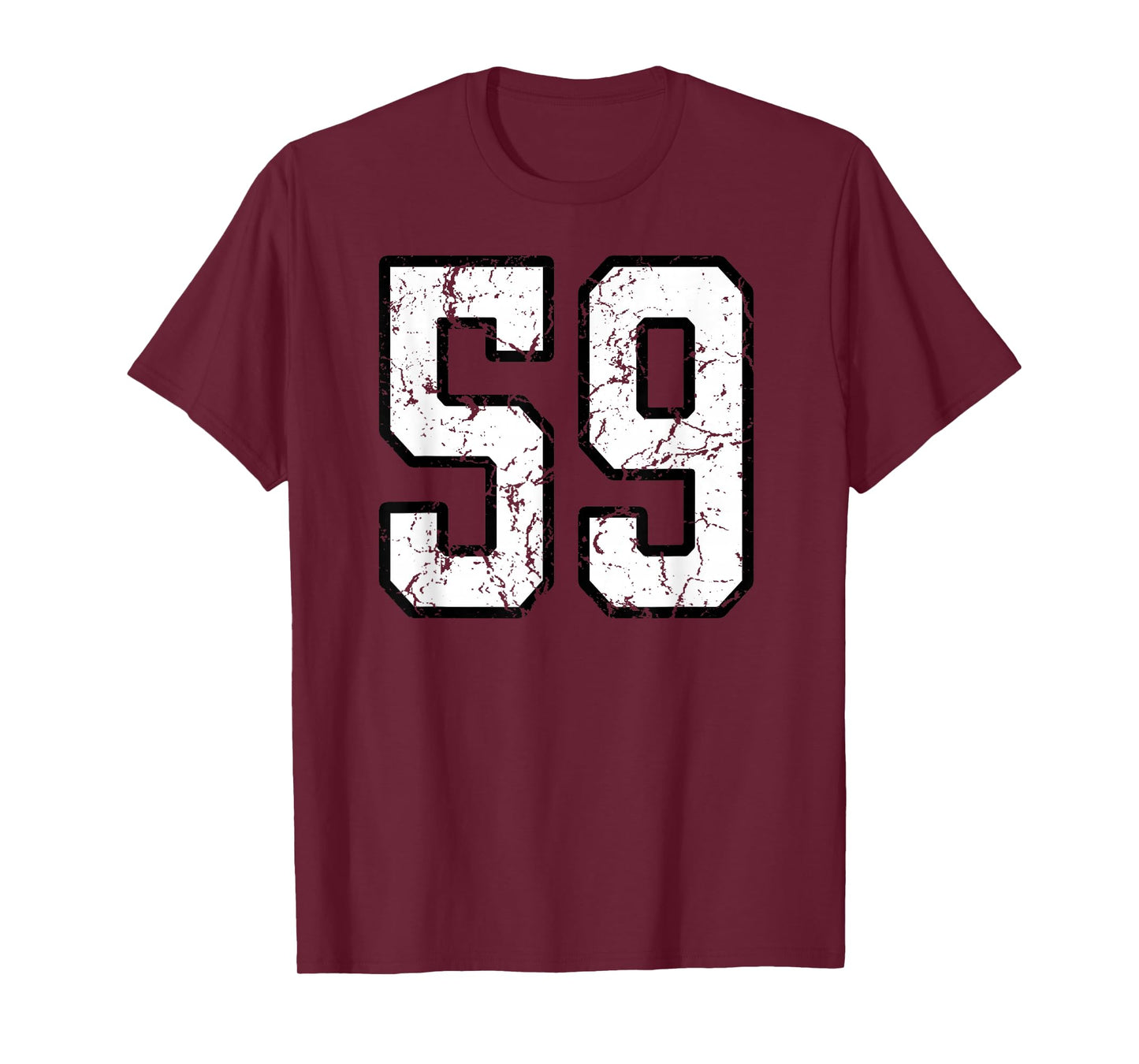 White and Black Sports Number 59 Jersey Uniform Player T-Shirt
