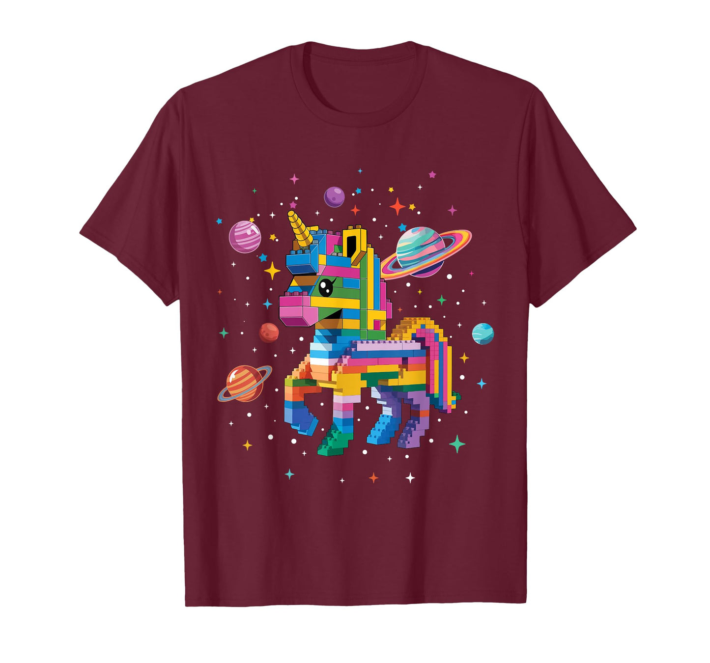 Unicorn Brick Master Builder Block Building Brick Builder T-Shirt