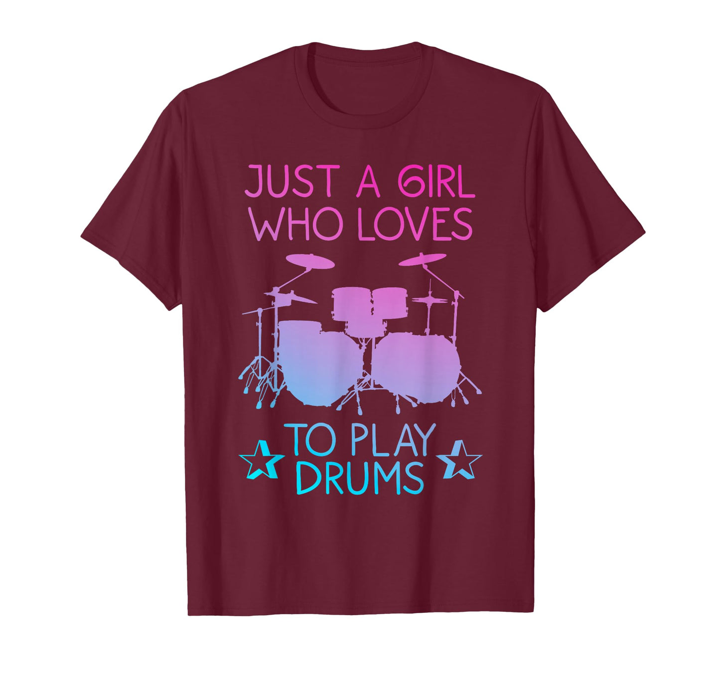 Funny Drummer Art For Girls Women Drumming Drum Set Drummer T-Shirt