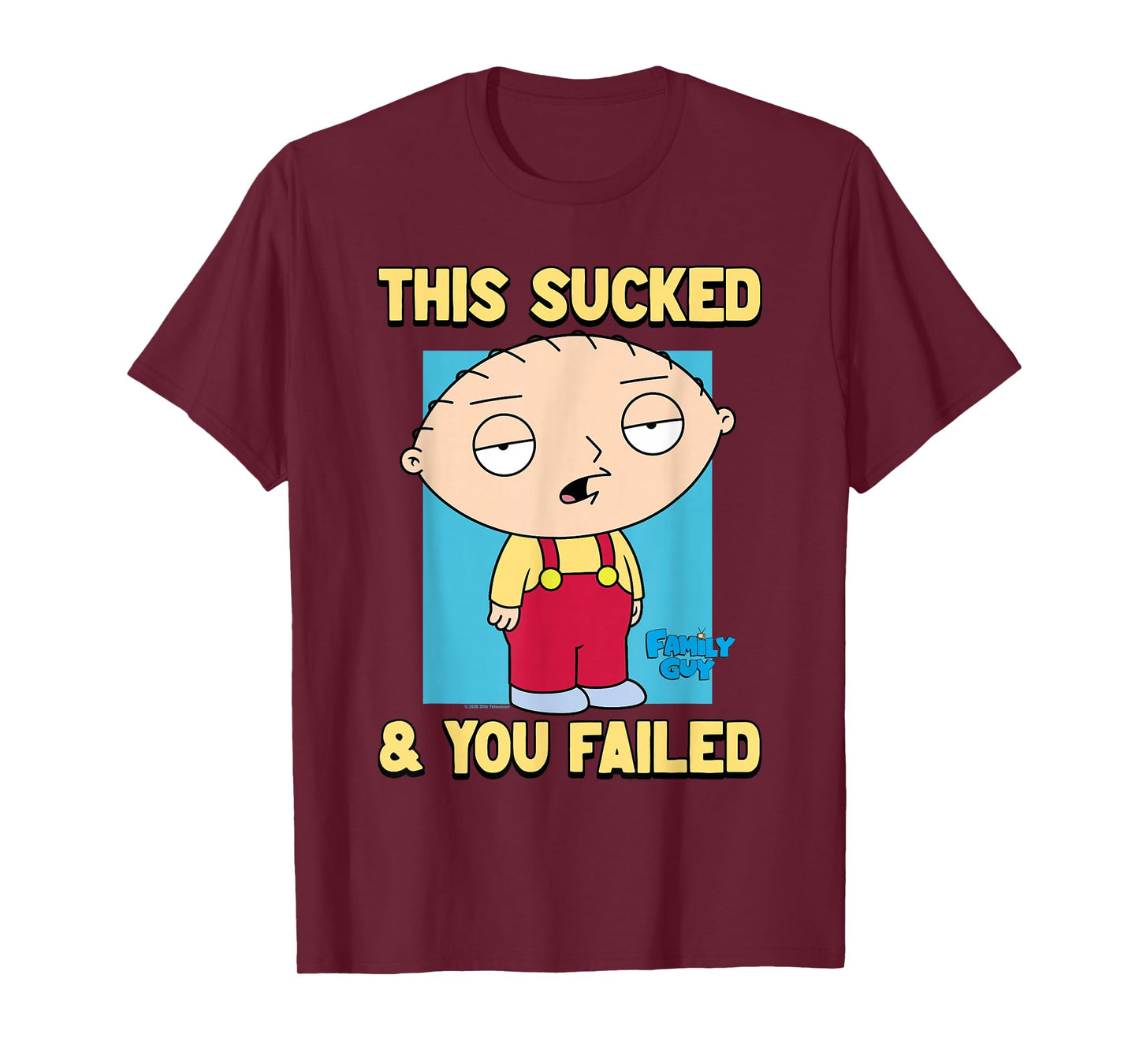 Family Guy Stewie This Sucked & You Failed Funny Cartoon T-Shirt
