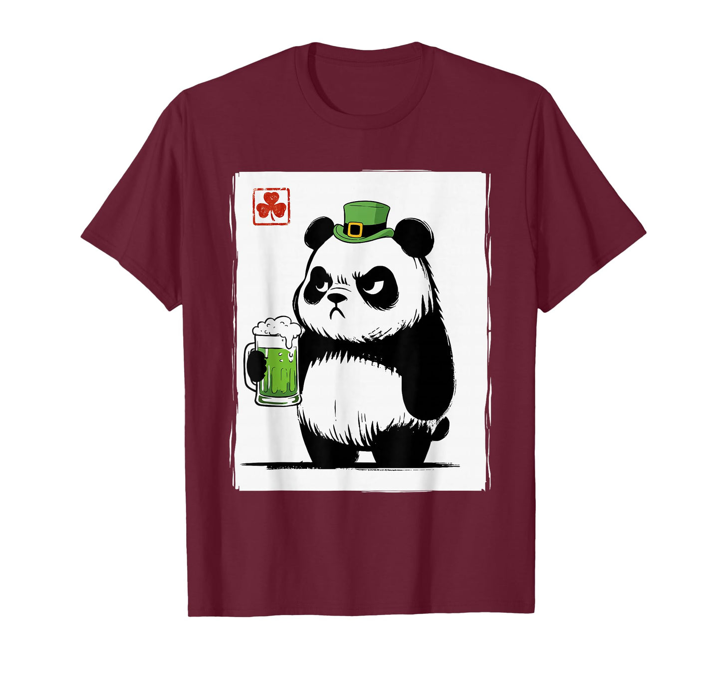 Grumpy Panda St Patty's Shamrock Beer Funny St Patrick's Day T-Shirt