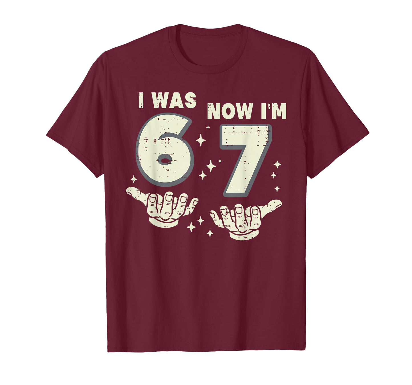 7th Birthday I was 6 Now Im 7 Six Seven 6 7 Meme Kids Boys T-Shirt