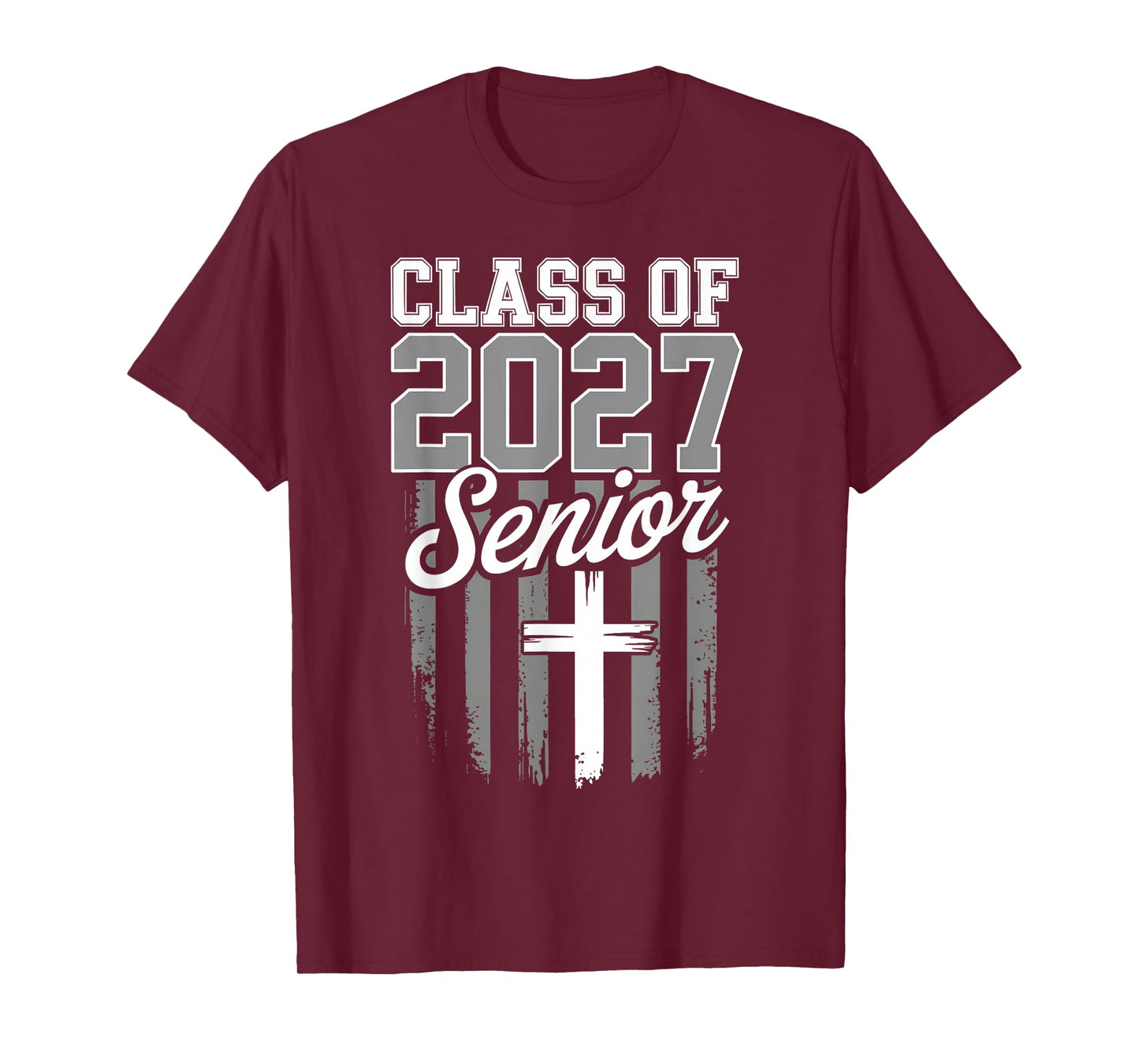 Senior Class of 2027 Christian American Flag 2027 Graduation T-Shirt