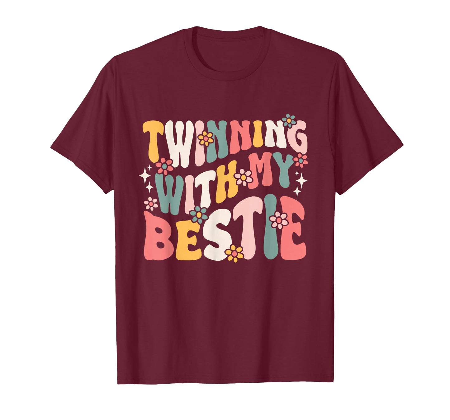 Twin Matching Twins Groovy Spirit Week Twins Day T-Shirt