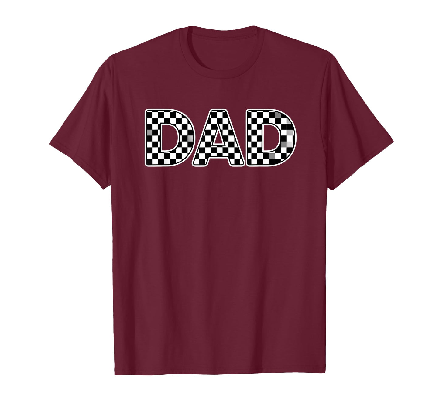 Dad Checkered Racing Design Checkered Flag Dad Fathers Day T-Shirt