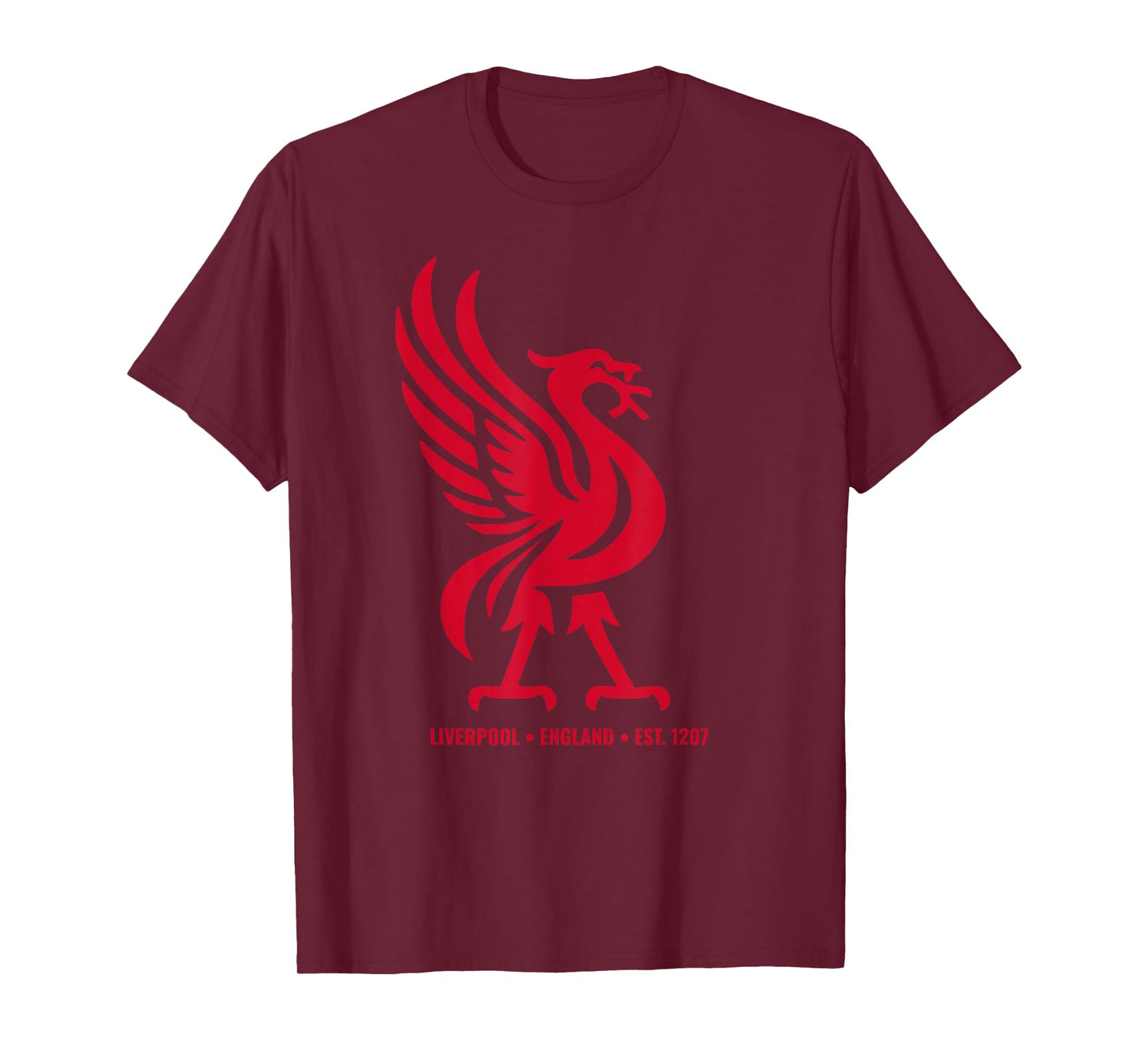 Liverpool England Est. 1207 Colossal Liverbird Red Print T-Shirt