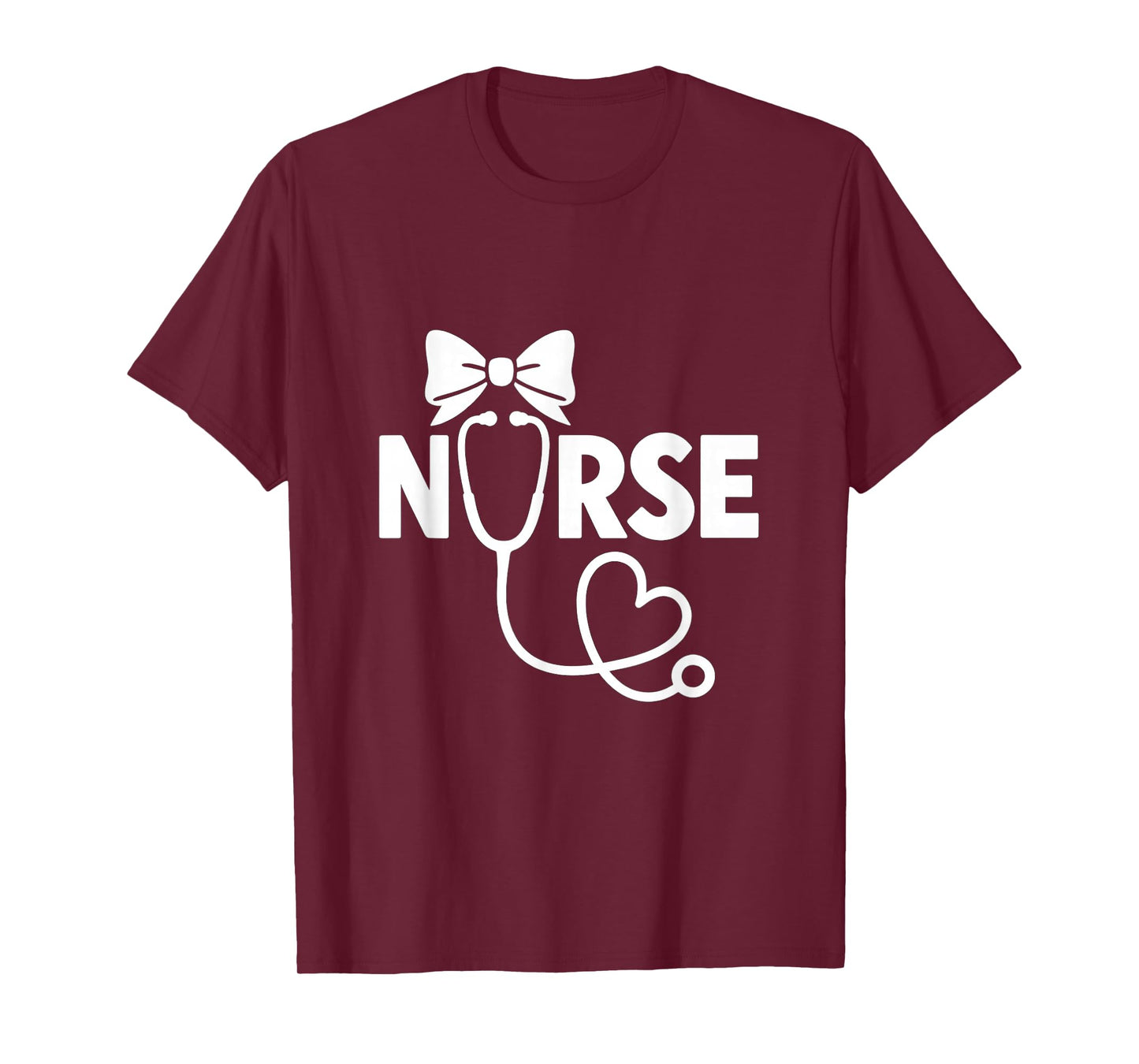 Coquette Bow Nurse Stethoscope Heart Nursing Doctor T-Shirt
