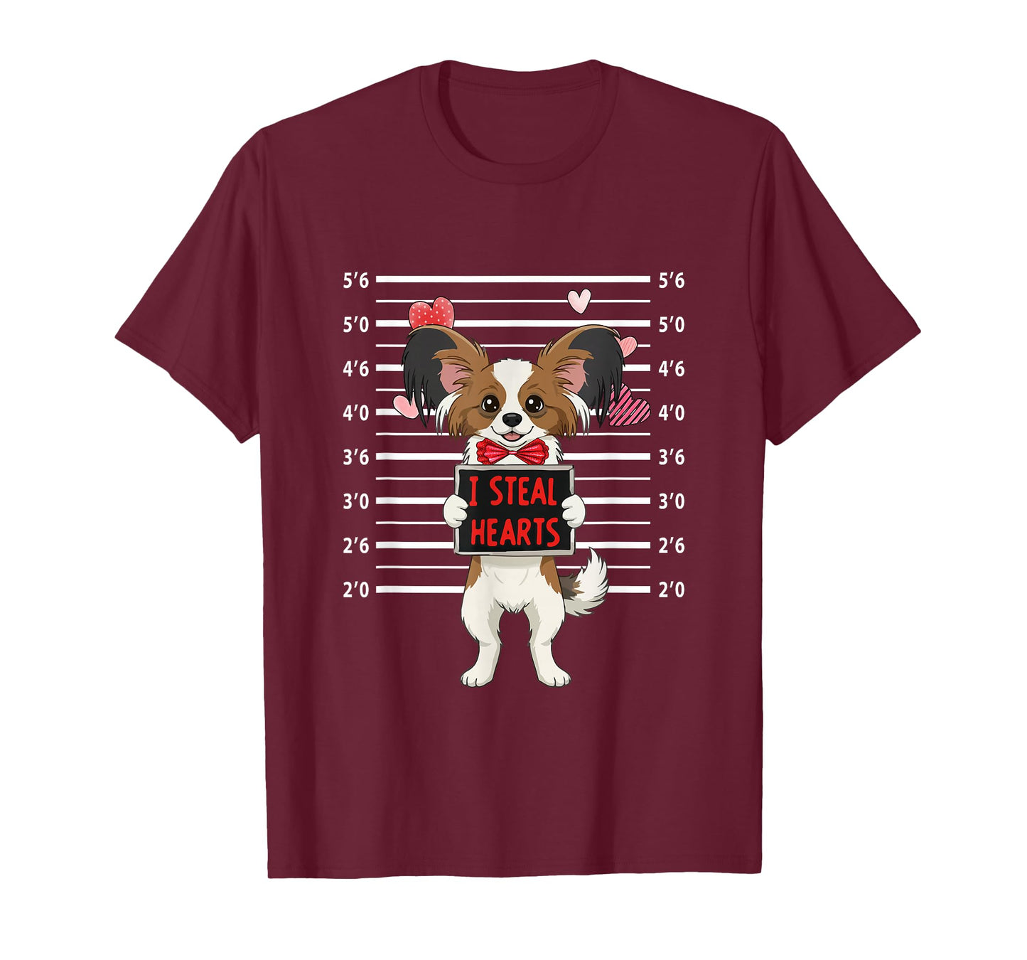 I Steal Cute Hearts Valentine's Day Papillon Lover Owner T-Shirt