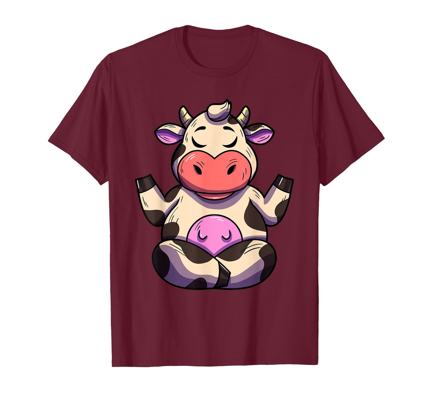 Cow Yoga Funny Cow Lovers Farmer Animal Yoga Cow T-Shirt