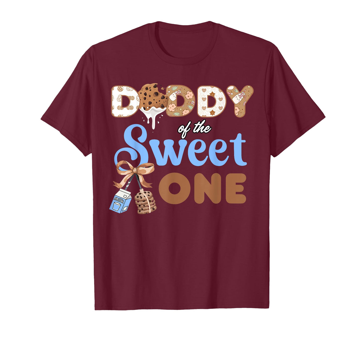 Daddy Of the Sweet One Cookies and Milk 1st Birthday T-Shirt