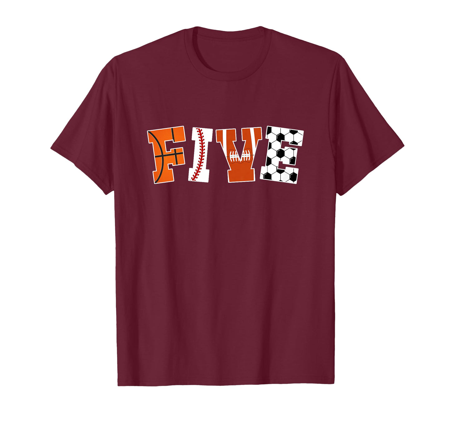 Kids 5th Birthday Sports Birthday Party 5 Year Old Boy T-Shirt