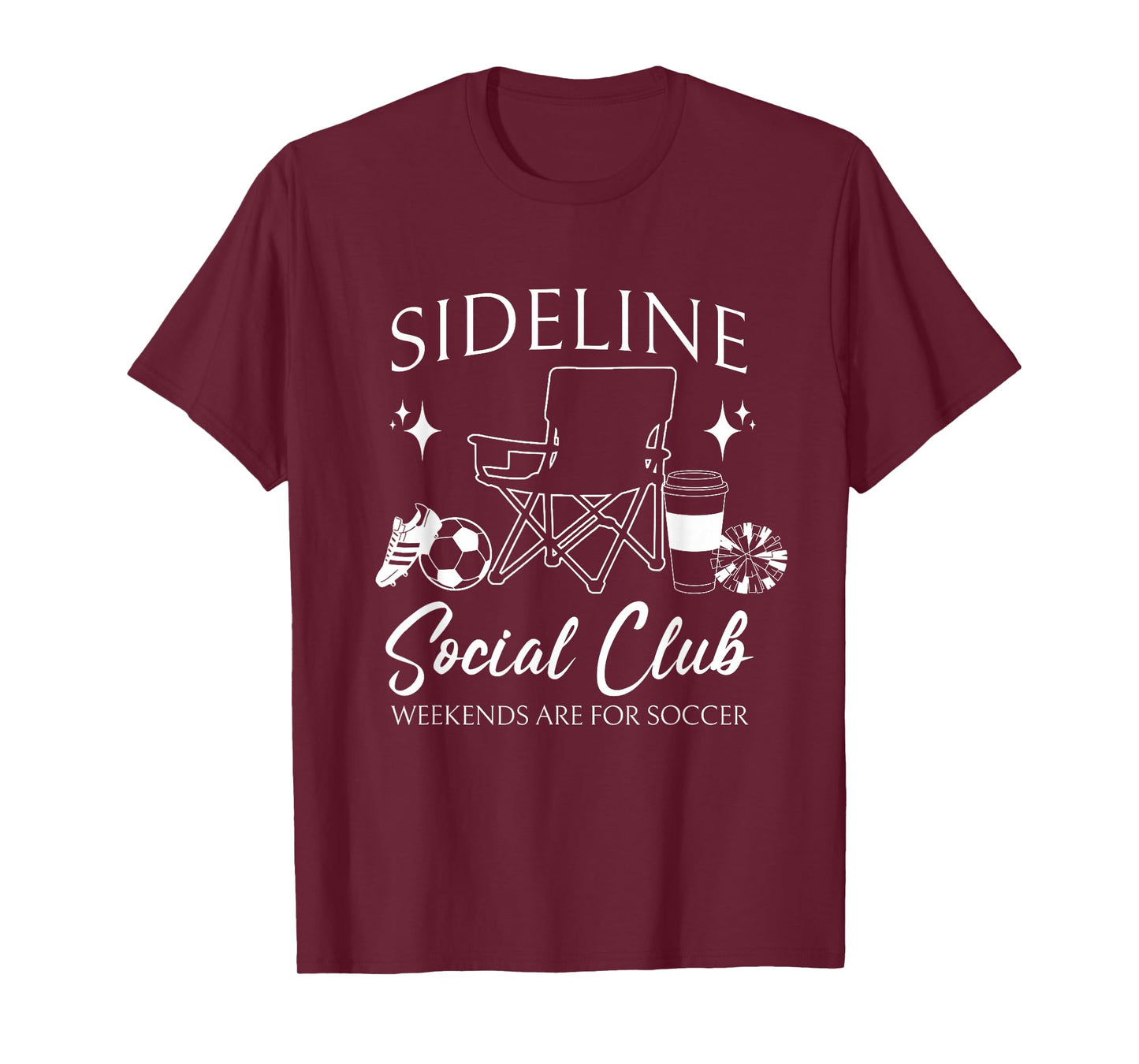 Women Sideline Social Club Soccer Mom Game Day Mothers Day T-Shirt