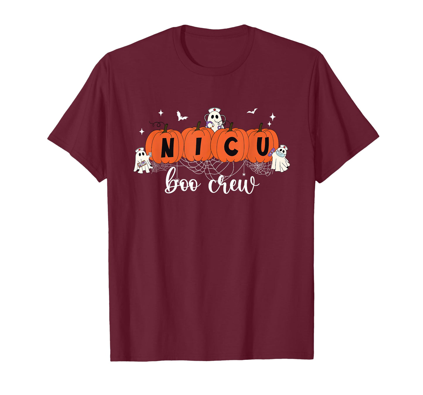 Cute NICU Boo Crew Spooky Nurse Halloween Cute Ghost Pumpkin T-Shirt