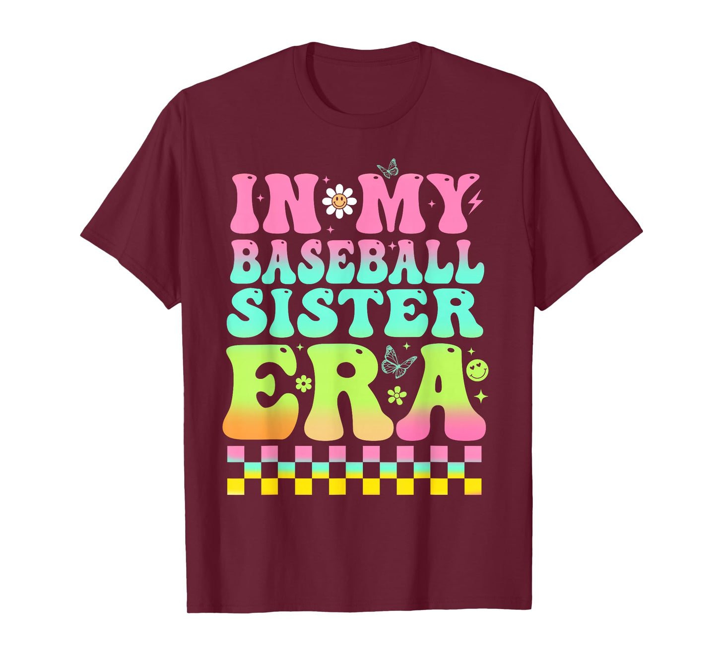 In My Baseball Sister Era Retro Baseball Sis Women Kids Girl T-Shirt