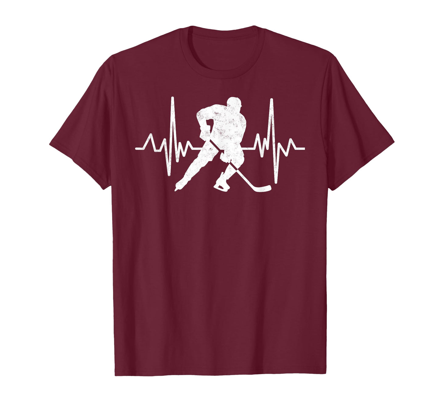 Funny Ice Hockey Player Goalie Heartbeat Hockey Fan Tee T-Shirt