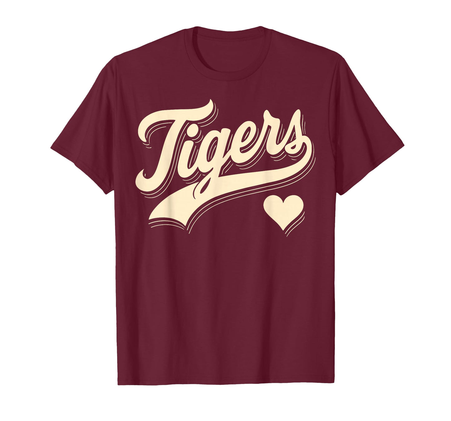 Vintage Tigers Name Heart Gift for Men Women Kid Boy Girl T-Shirt