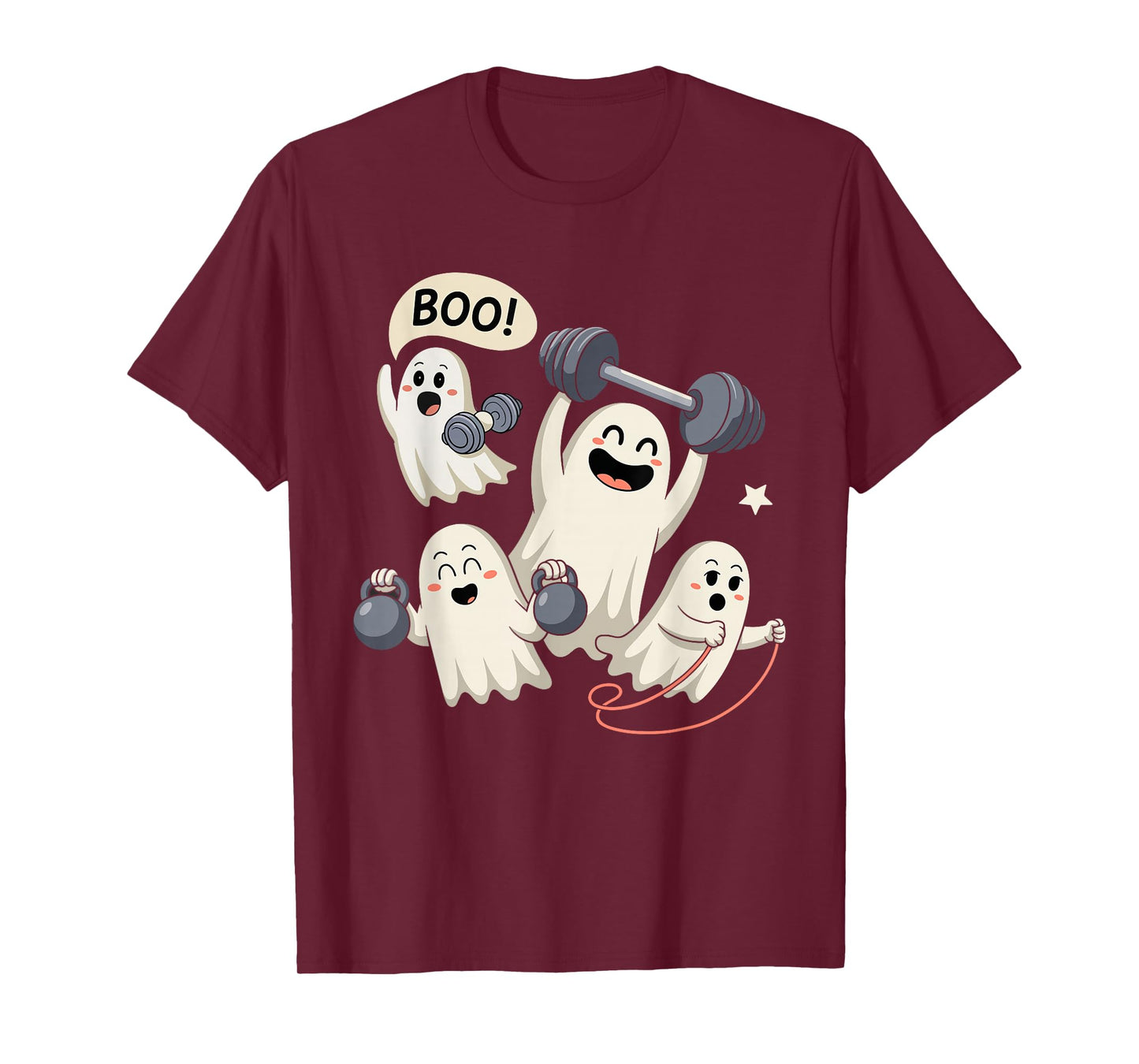 Ghost Gym Halloween Workout Fitness Weightlifting T-Shirt