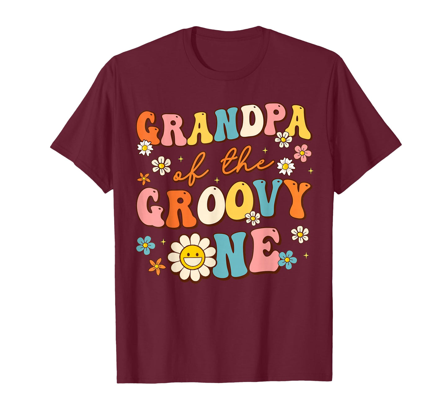 Grandpa Of Groovy One 1st Birthday Pregnancy Announcement T-Shirt