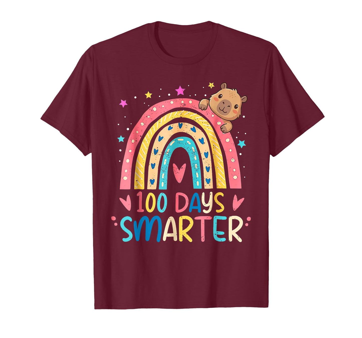 Funny Capybara 100 Days Smarter Capybaras Lover Boys Girls T-Shirt