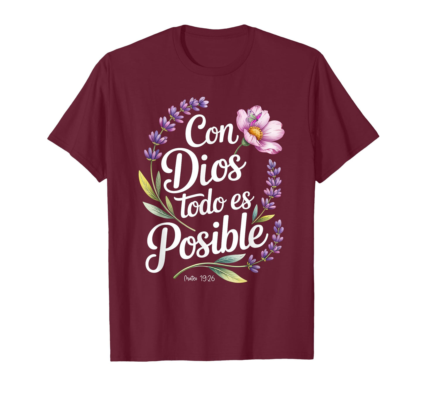 Con Dios Todo ES Posible Shirt Christian Spanish for Womens T-Shirt