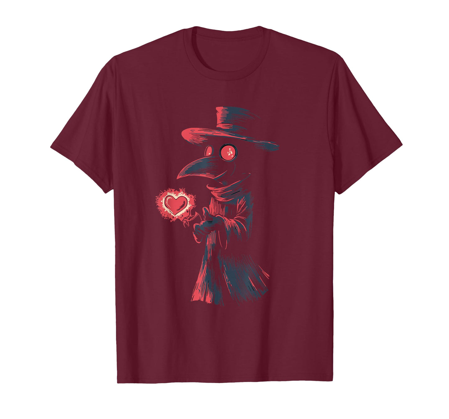 Kawaii Plague Doctor Valentine’s Day Heart Creepy Cute Goth T-Shirt