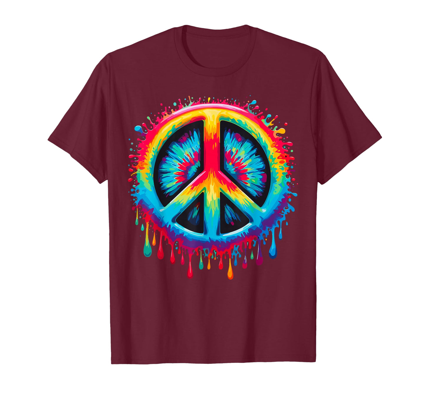 Tie-Dye Peace Sign Drip Hippie T-Shirt