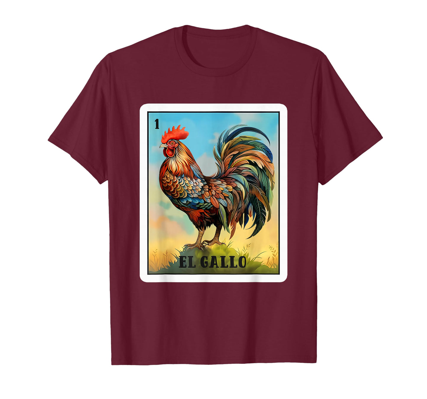 Mexican El Gallo Bingo Card Game Traditional Rooster Card T-Shirt