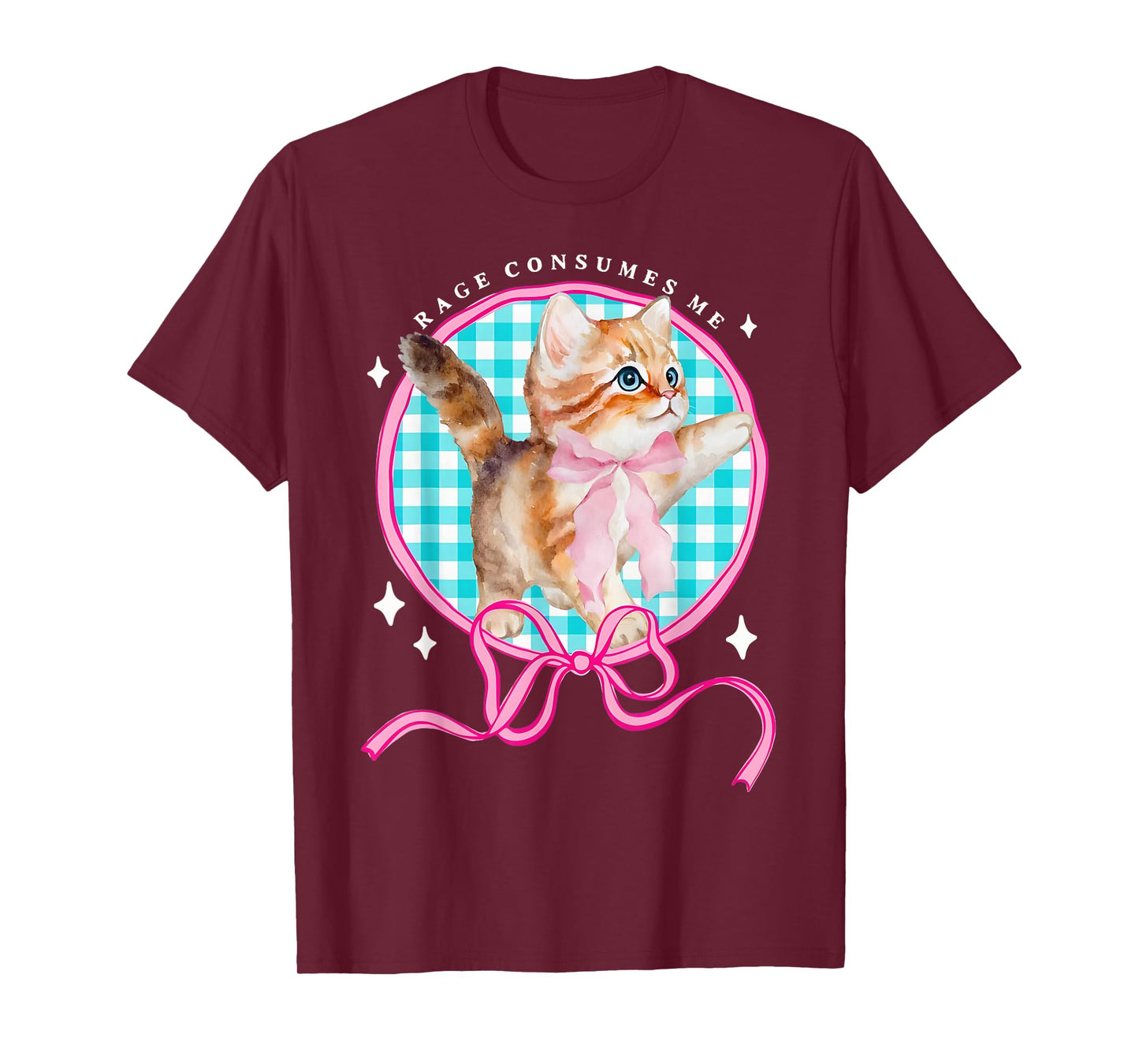 Rage Consumes Me Funny Coquette Cat Bow Kitten Valentine Day T-Shirt