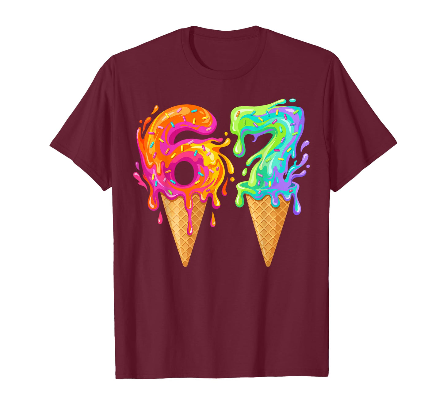 Baseball Drip Ice Cream 67 Baseball T-Shirt
