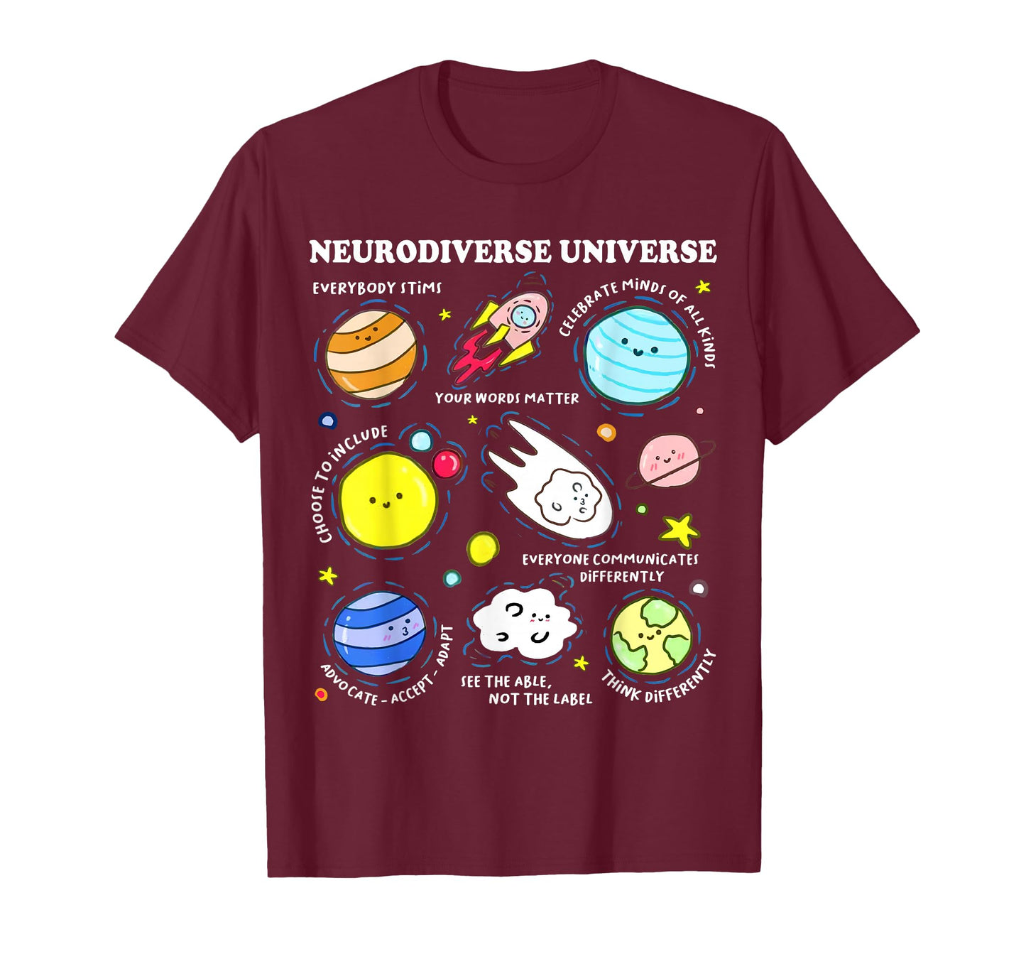 Kids Autism Awareness Neurodiverse Universe Neurodiversity T-Shirt