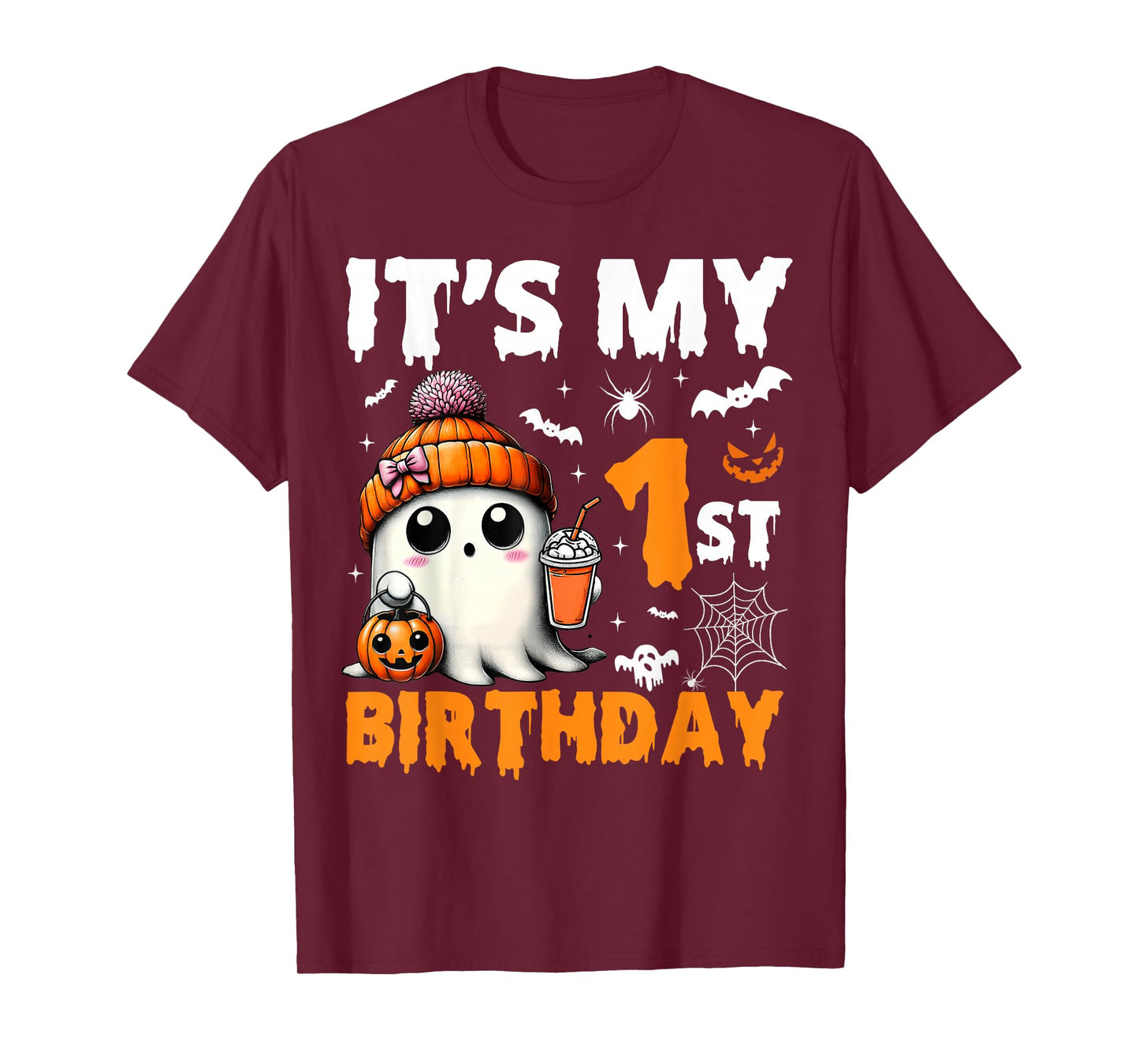 It's My 1st Birthday 1 Years Old Ghost Pumpkin Halloween T-Shirt