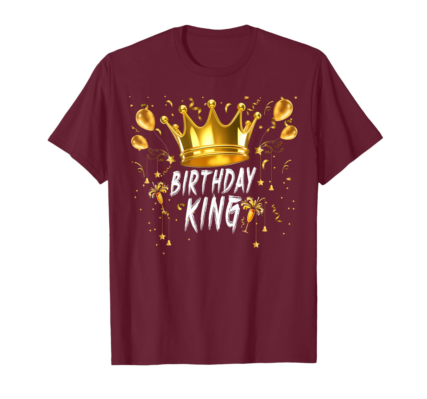 Birthday King Crown Funny Birthday Party Balloon Men Boy T-Shirt