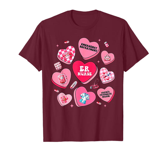 Emergency Department Candy Heart Valentine ER Emergency Room T-Shirt