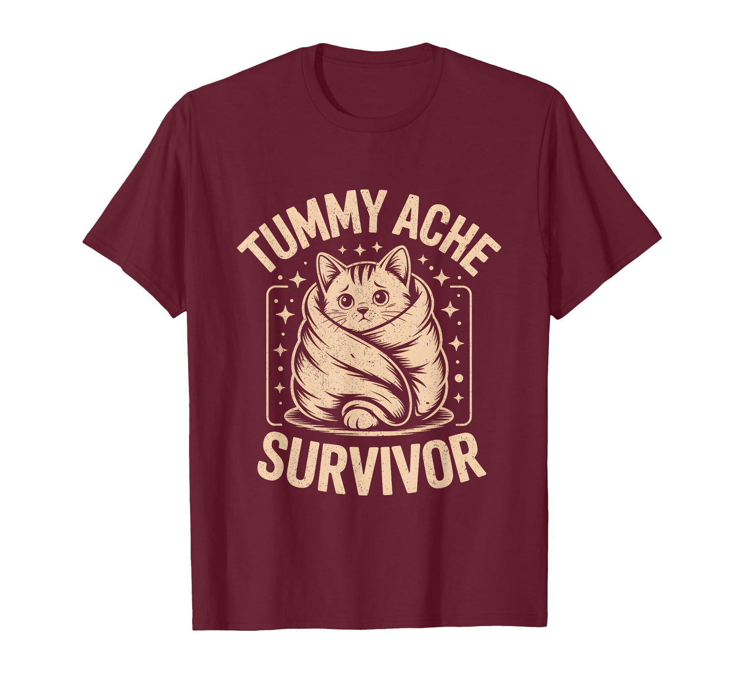 Tummy Ache Survivor Shirt Cat My Tummy Hurts T-Shirt