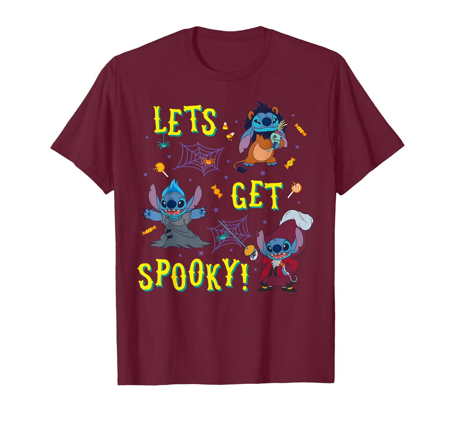 Disney Stitch Halloween Let's Get Spooky! Villain Costumes T-Shirt