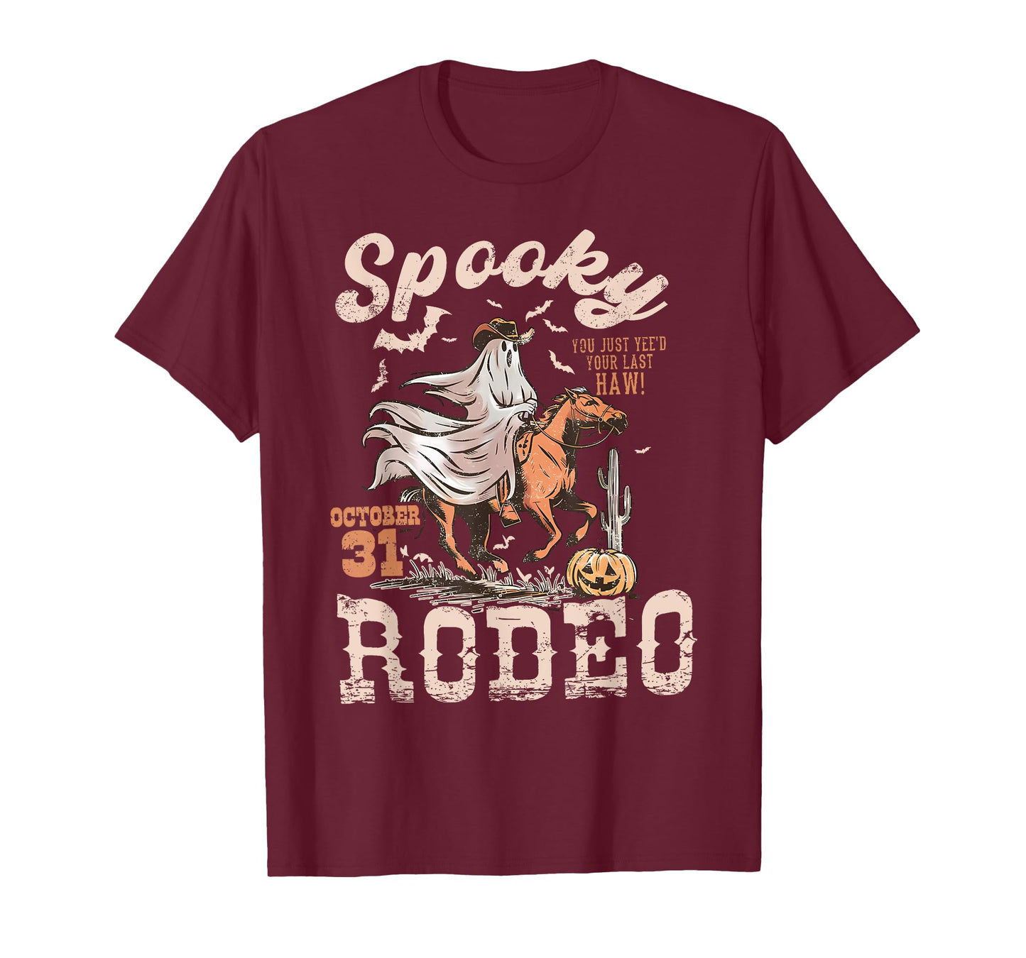 Vintage Halloween Spooky Western Rodeo Cowgirl Men Women T-Shirt