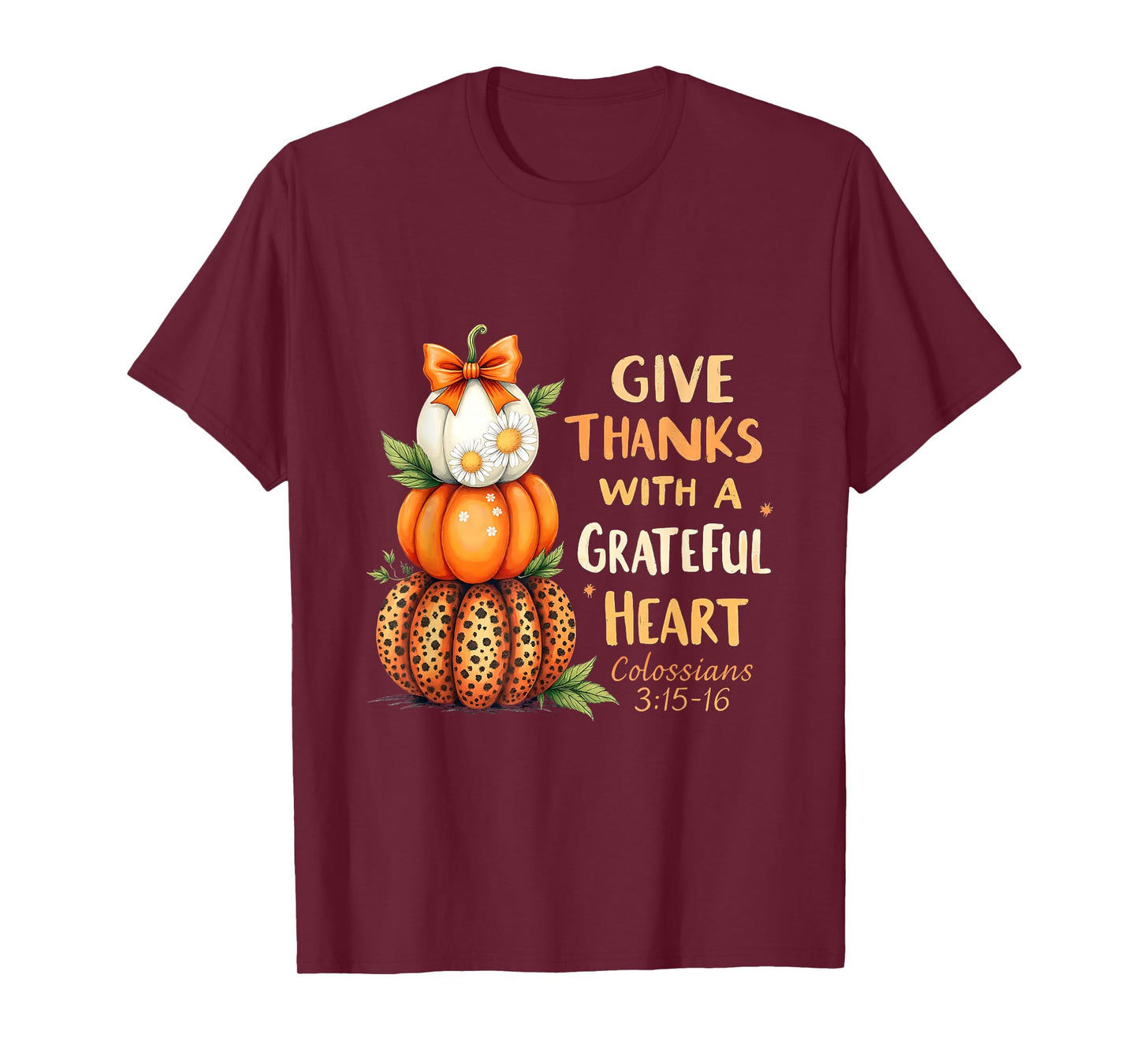 Pumpkin Thanksgiving Coquette Give Thanks to The Lord Fall T-Shirt