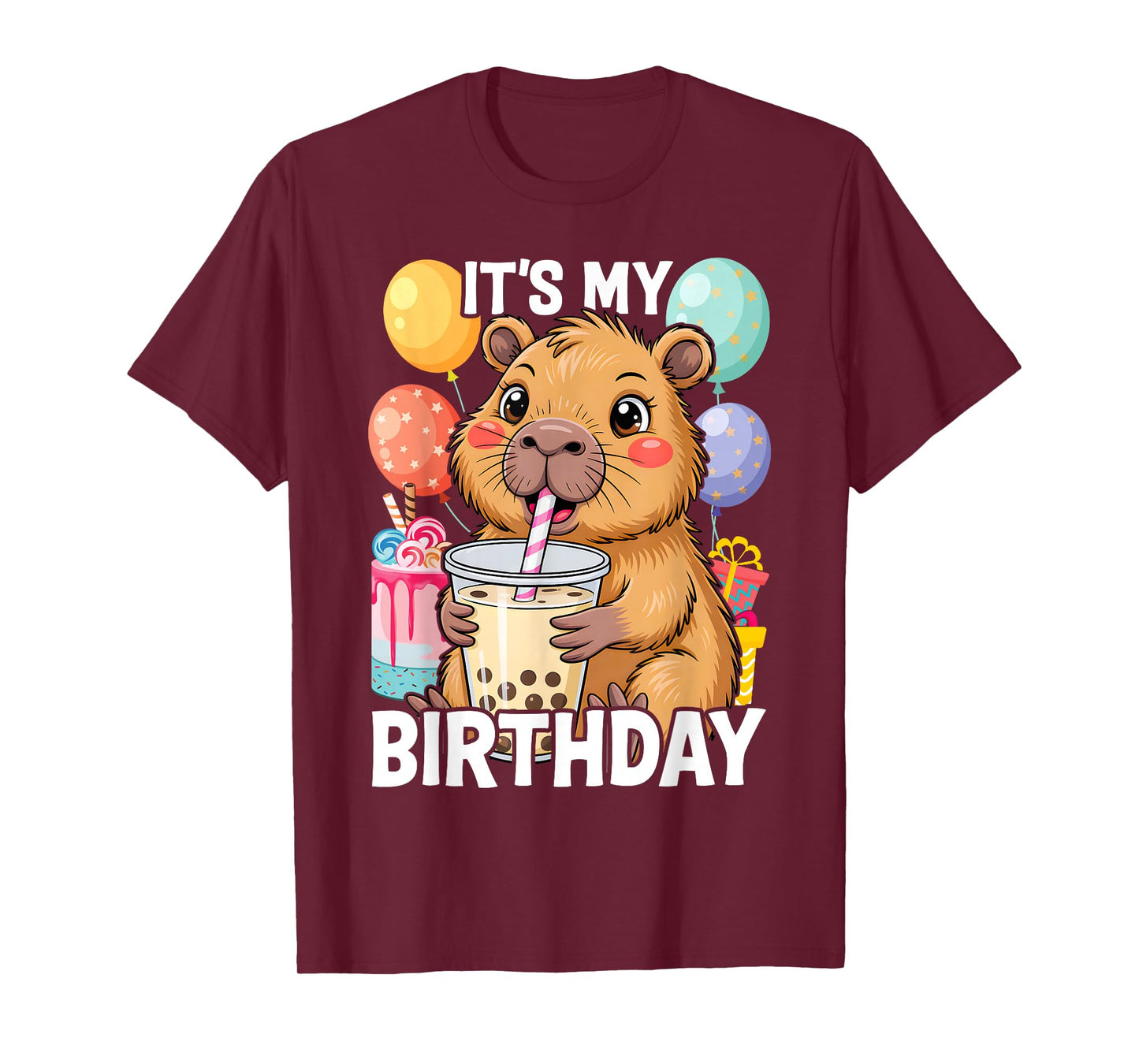 Capybara Birthday Graphic Kids Cute Capibara its My Bday T-Shirt