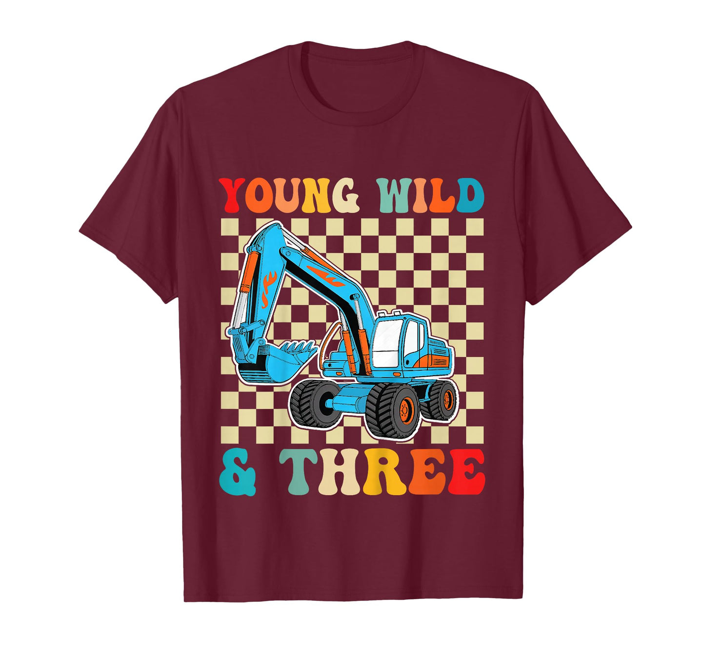 3rd Birthday Construction 3 Year Old Excavator Construction T-Shirt