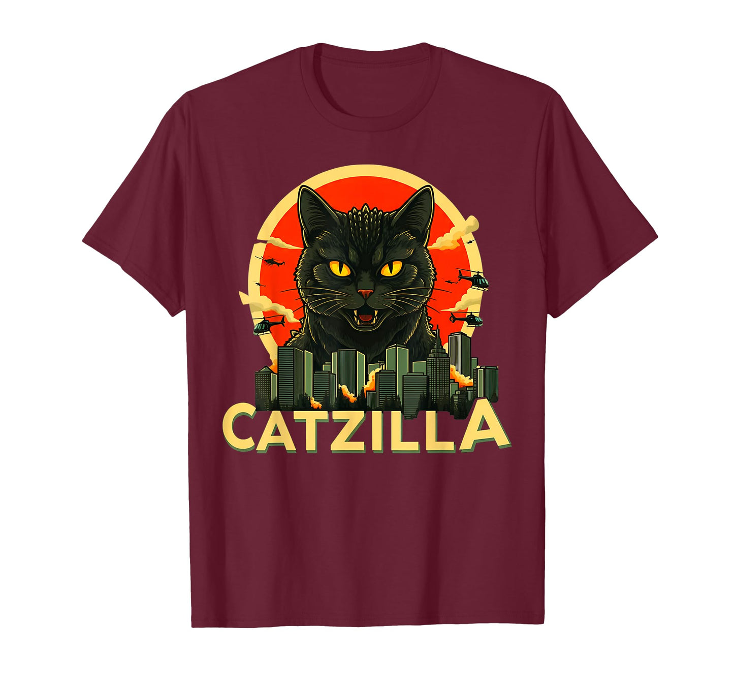 Catzilla Cat Japanese Art Funny Cat Gifts For Men Women Kid T-Shirt