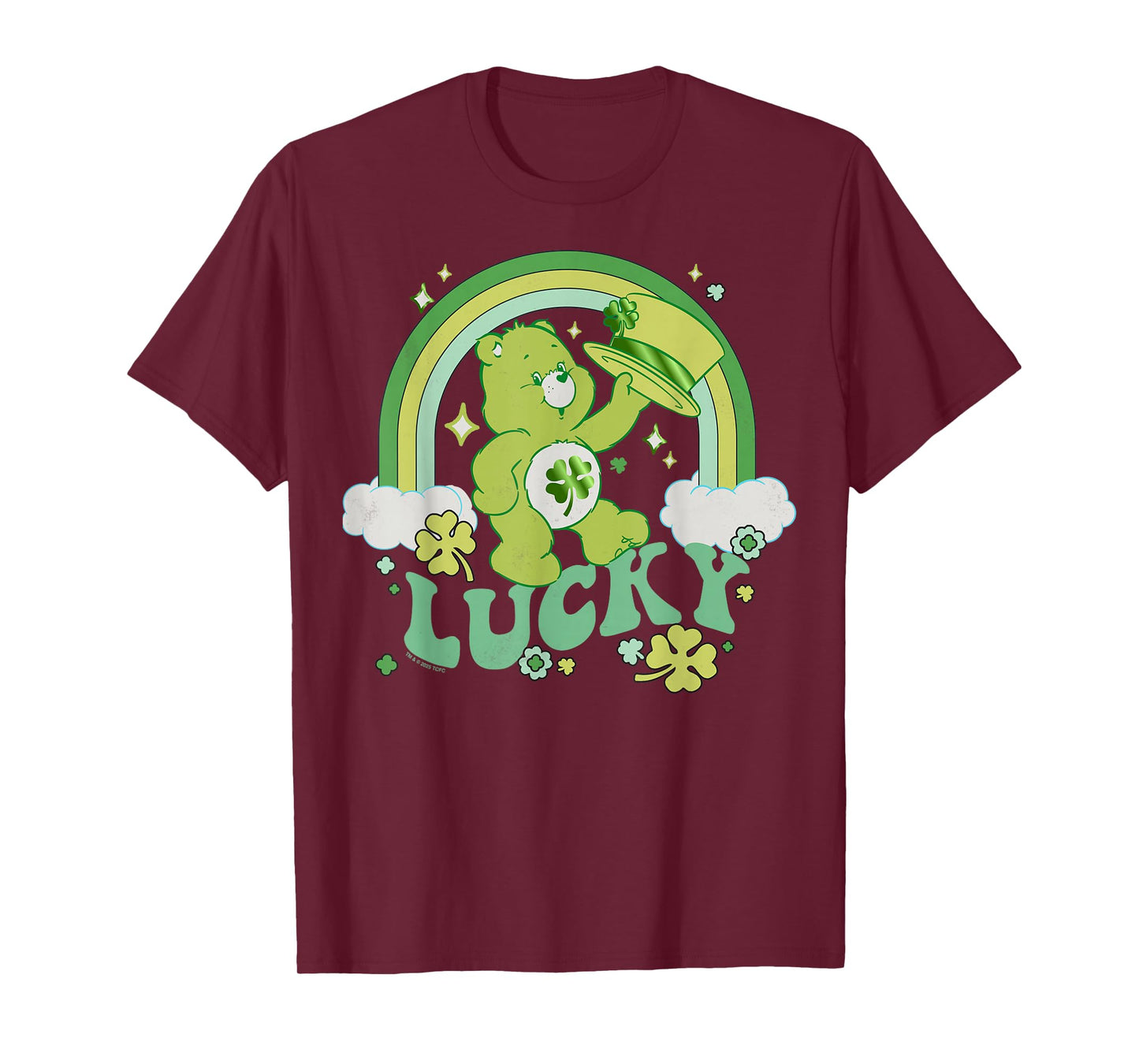 Care Bears St. Patrick's Day Lucky Bear Rainbow Portrait T-Shirt