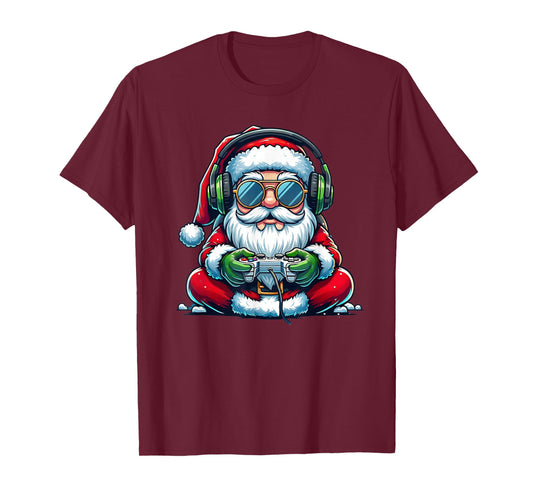 Christmas Gamer Boys Video Game Santa Xmas T-Shirt