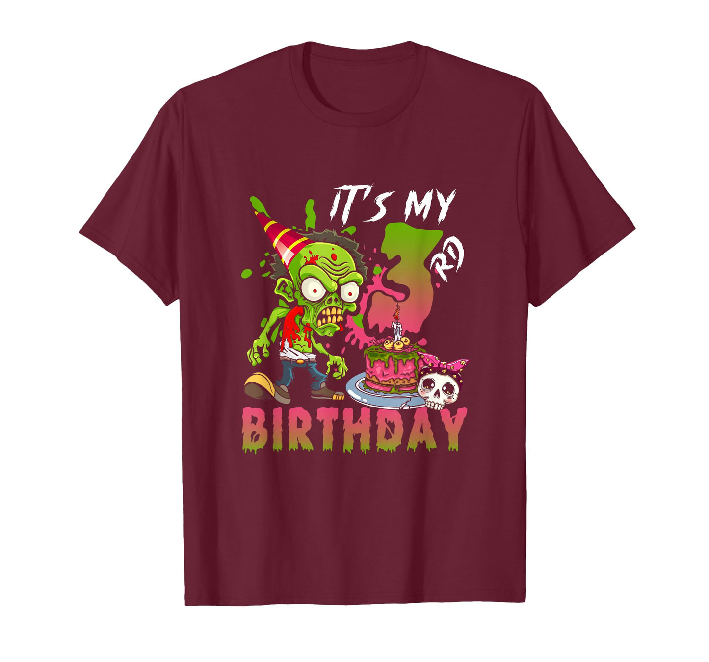 It's My 3rd Birthday Zombie Lover 3 Year Old Horror Bday T-Shirt