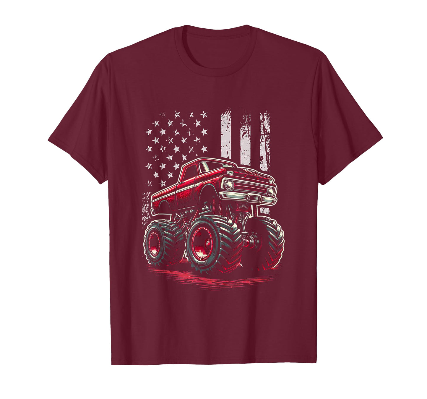 Patriotic USA Monster Truck Adult T-Shirt
