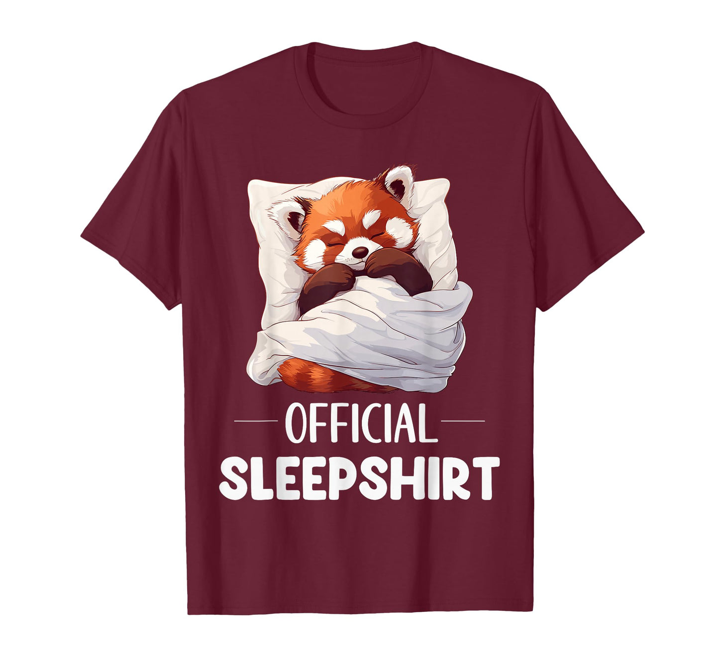 Official Sleepshirt Sleeping Red Panda Animal Lovers Pajama T-Shirt