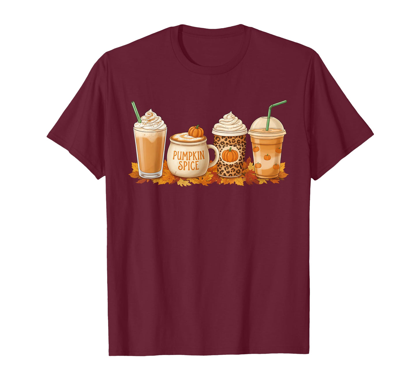 Pumpkin Latte Spice Coffee Fall Drink Halloween Autumn Vibes T-Shirt