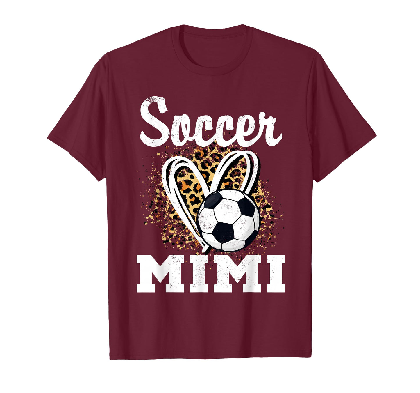 Soccer Mimi Leopard Heart Grandma Matching Family T-Shirt
