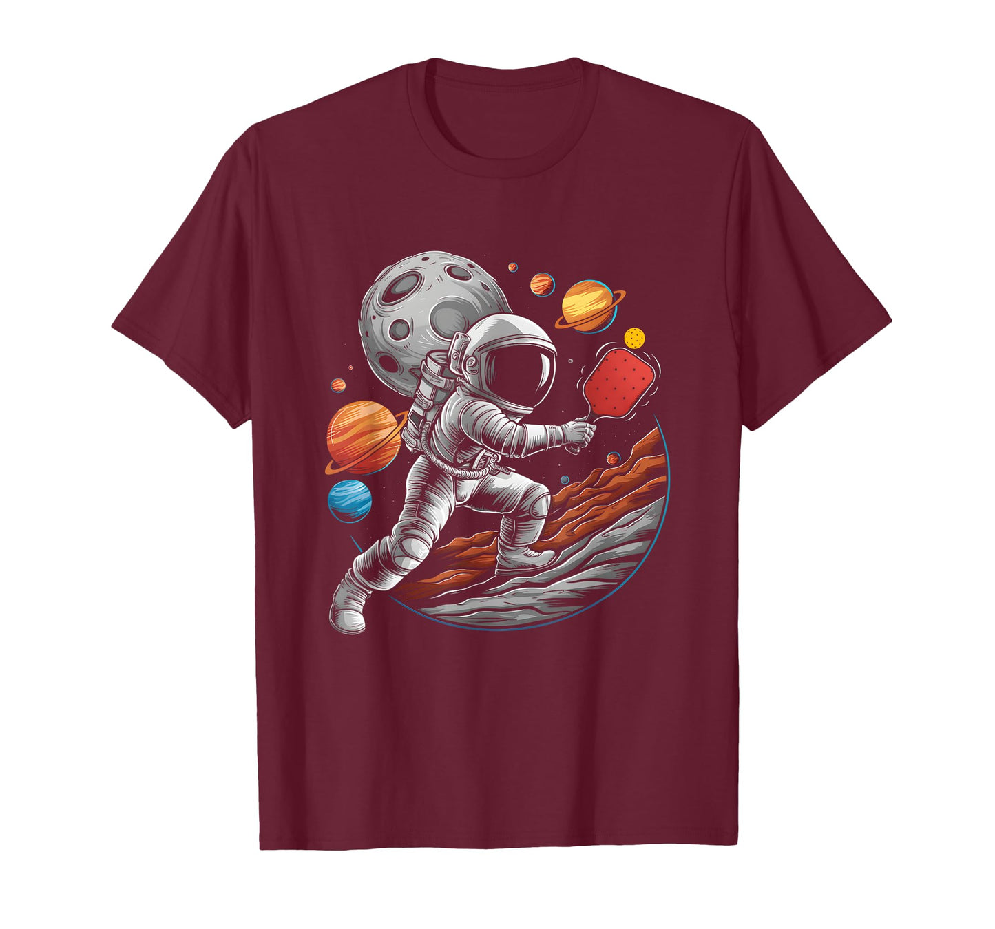 Space Galaxy Astronaut Playing Pickleball Pickle Ball Player T-Shirt