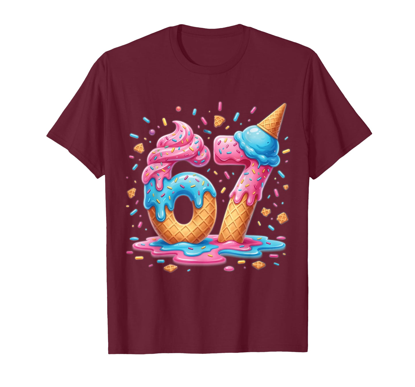67 Ice Cream Drip Meme Six Seven 6-7 Boys Kids 6 7 Dripping T-Shirt